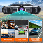 Offer Driving Safety4-Channel FHD Dash Cam with Ultra-Wide Angle