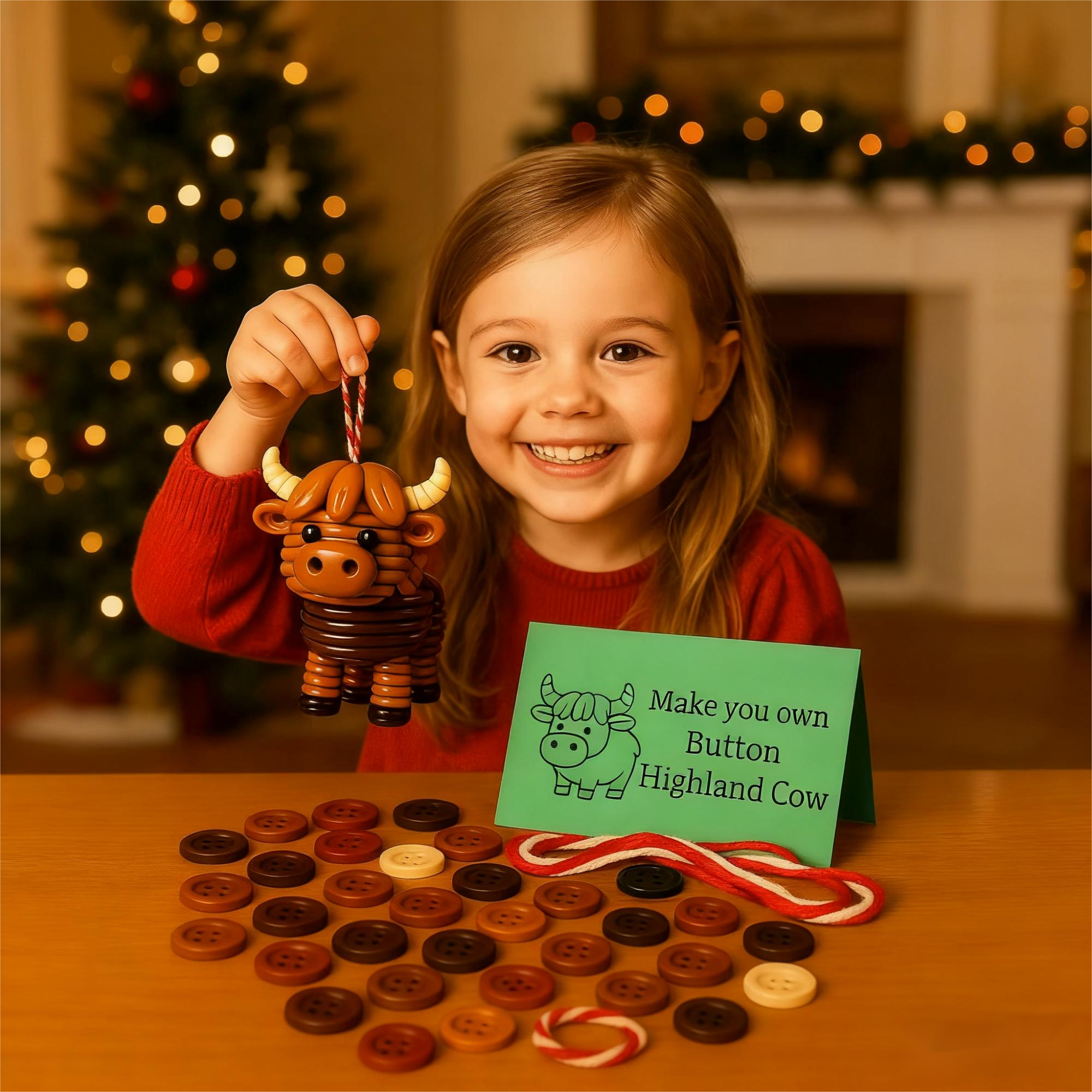 NOW! DIY Button Animal Ornaments - Creative Craft Kit for Kids, Develops Fine Motor Skills & Creativity