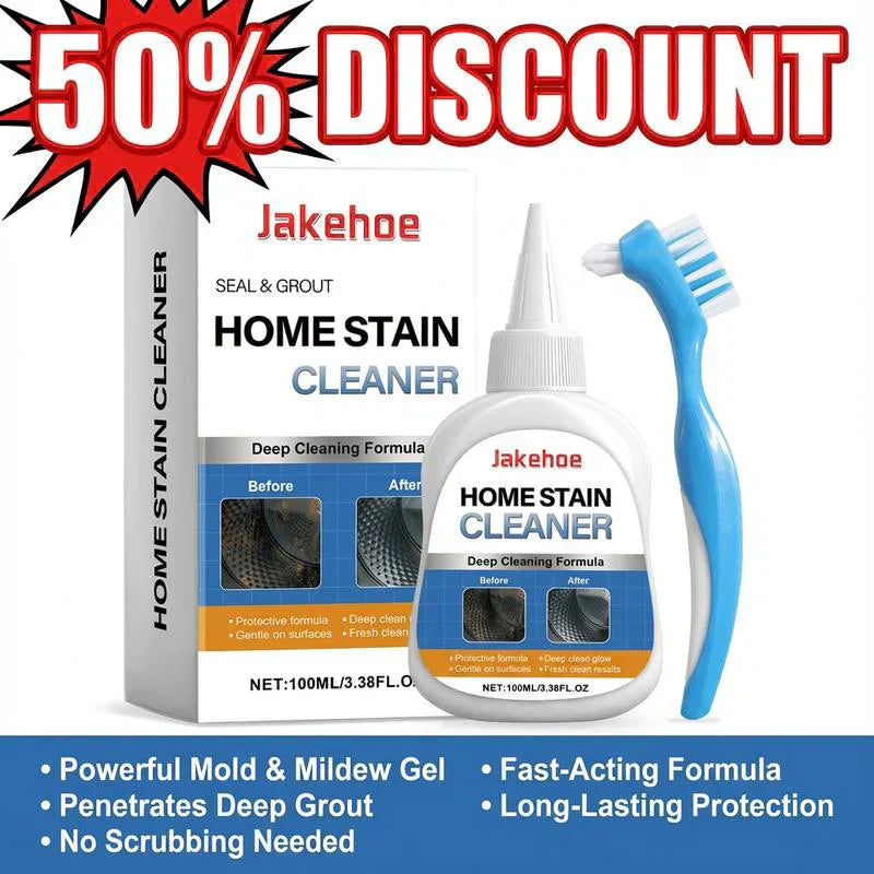 LIMITED SALE !! Mold Remover Gel with Scrub Brush – Heavy Duty Mildew Stain Cleaner for Washer Gasket, Shower Caulk, Tile Grout & Bathroom