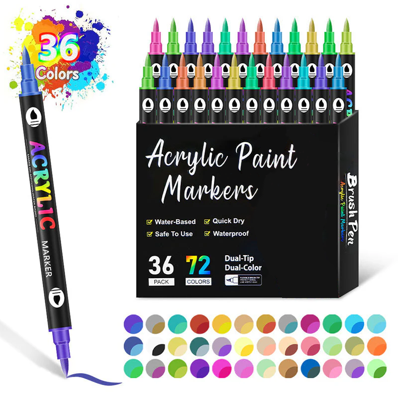 Dual Tip Acrylic Paint Pen Marker
