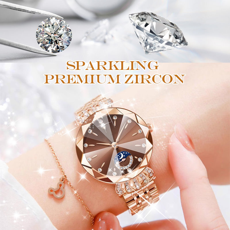 Fashionable Diamond Moon Star Watch for Women