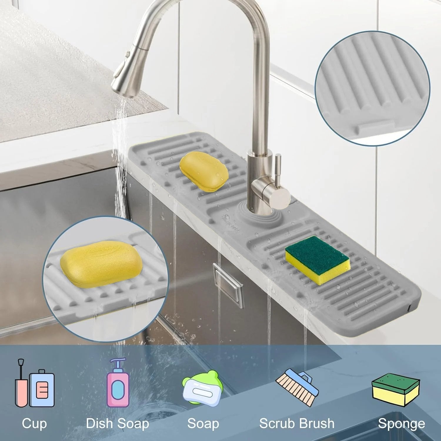 Faucet Splash Guard & Drainage Mat