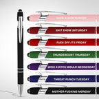 Promotion Funny Stress-Relief Daily Quotes Metal Ballpoint Pen Set | Office Christmas Gift Exchange