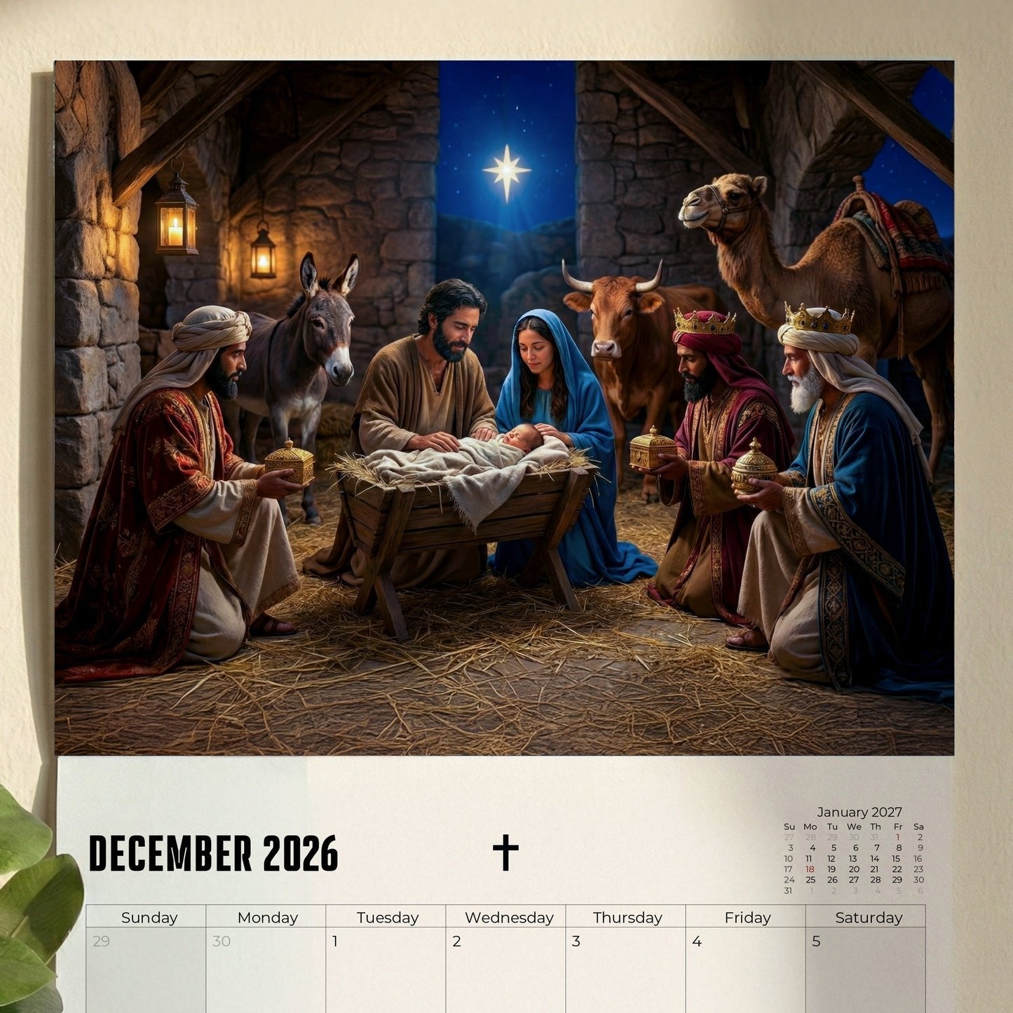 Jesus Christ Exquisite Images Wall Calendar -Daily Faith, Peace & Divine Inspiration