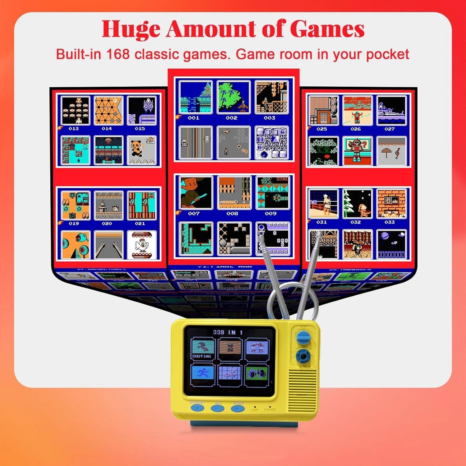 Retro Mini TV Game Console with Wireless Controller