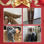 Velvety Fleece Knee Socks For Christmas