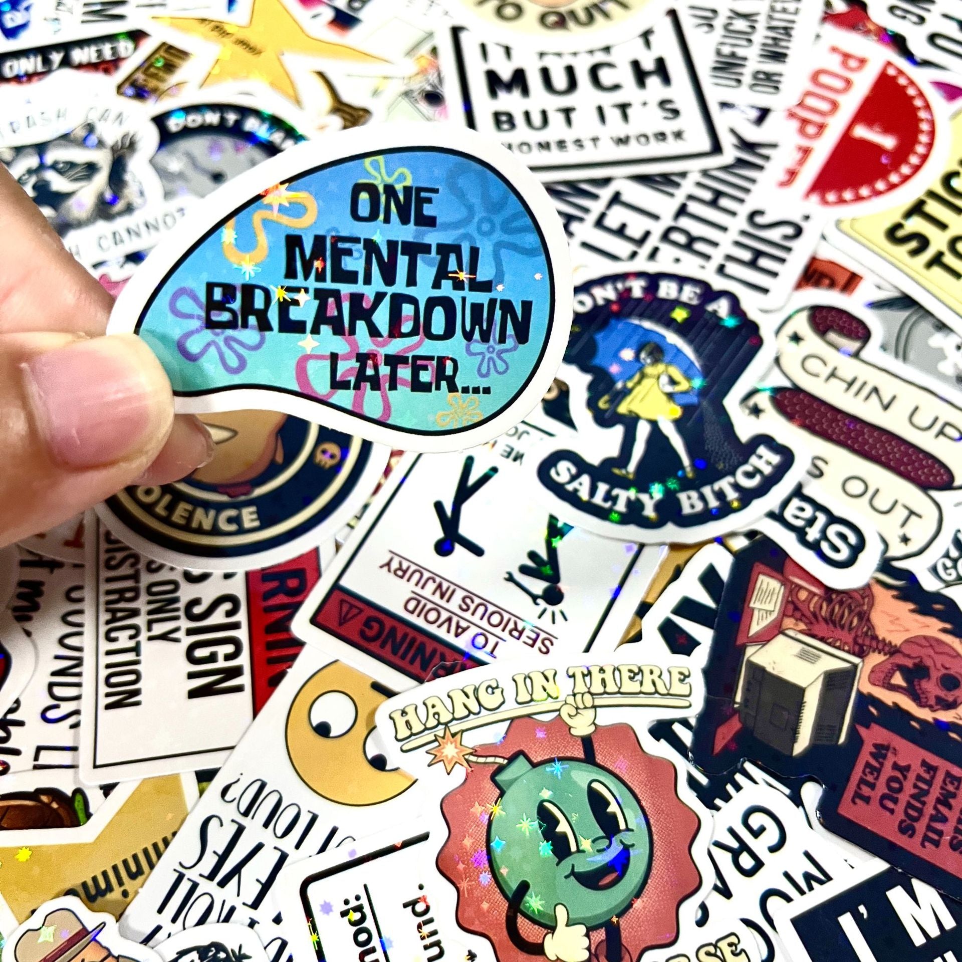 130 Pcs Sarcastic and Funny Saying Stickers Pack- New Razer Style