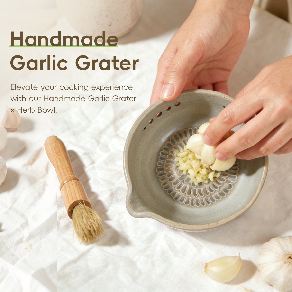 Handmade Garlic Grater x Herb Bowl