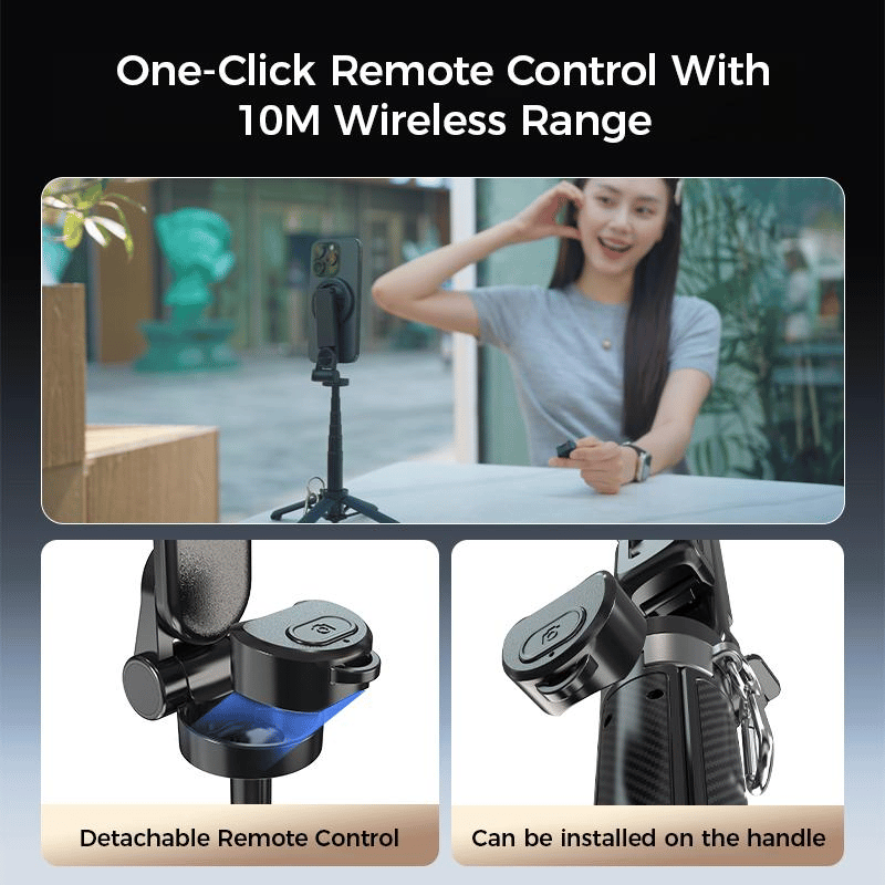 4-in-1 Magnetic Selfie Stick-360° Rotation & Portable Tripod
