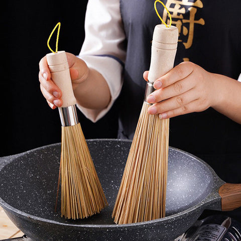 Handcrafted Brushes of Intangible Cultural Heritage Natural Bamboo Kitchen Brushes