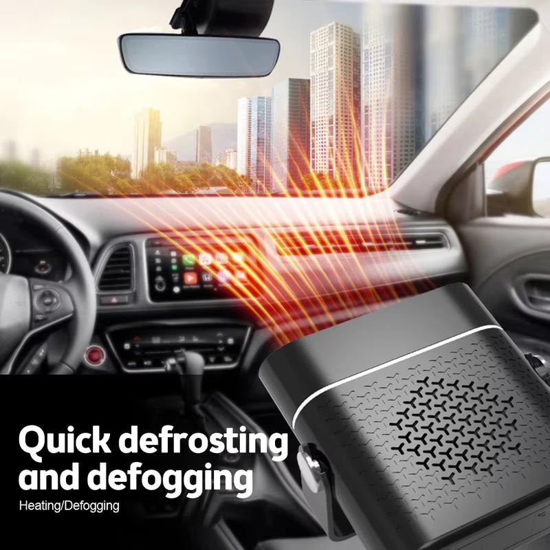 Portable Electric Car Heater Fan — 360° Rotation Fast Heating Window Fan Windshield Defogger
