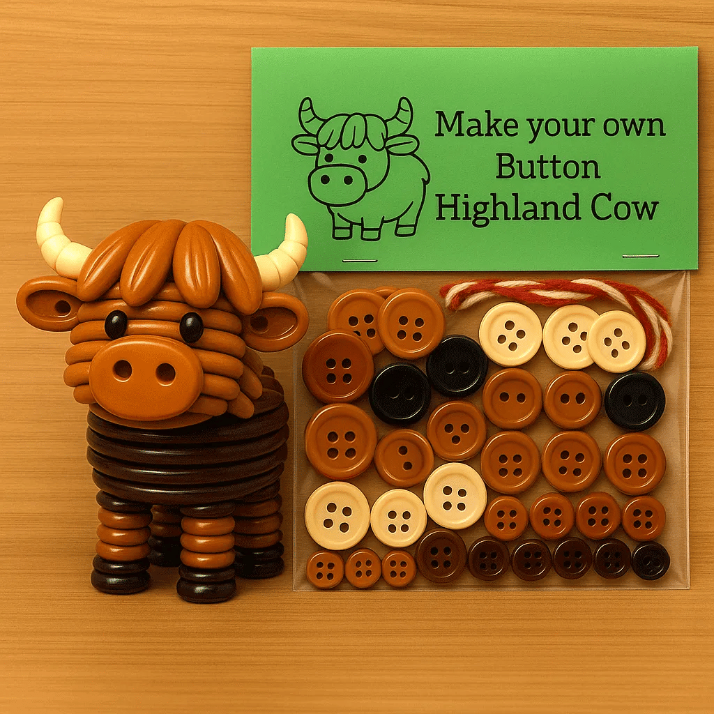 NOW! DIY Button Animal Ornaments - Creative Craft Kit for Kids, Develops Fine Motor Skills & Creativity