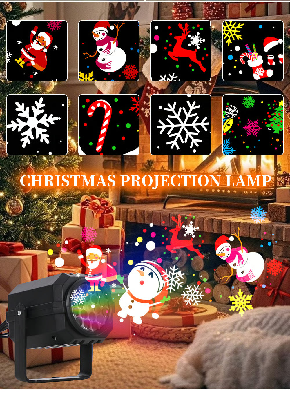 LED Christmas Projection Lamp – 16 Patterns of Pure Holiday Magic