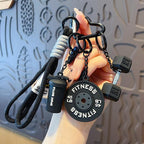 Fitness Keychain Set, MSilicone Dumbbell Kettlebell Weight Plate Keychains
