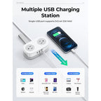 Travel Power Strip,4 Outlets 2 USB Ports with 4FT Wrapped Short Extension Cord Small Power Strip