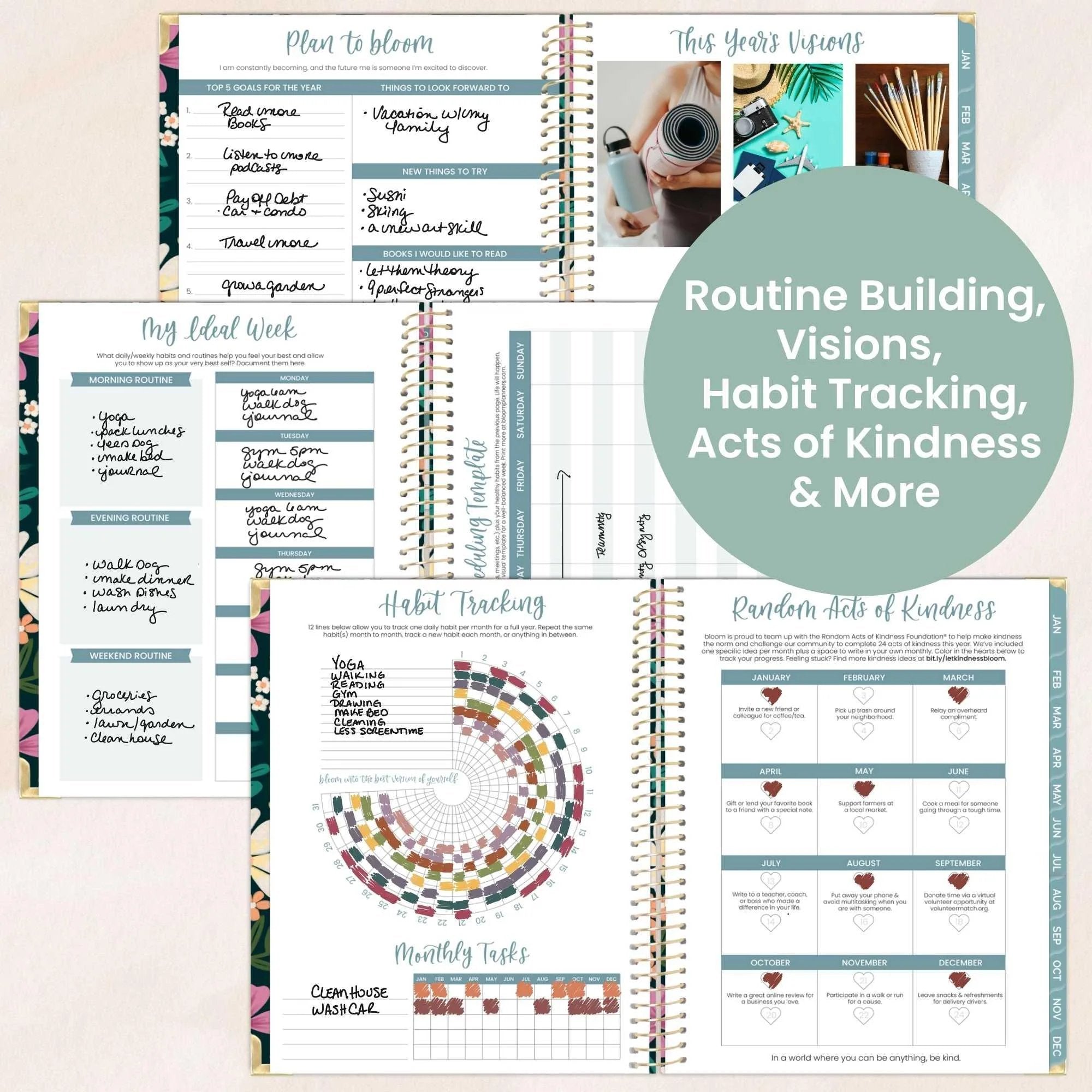 Hard Cover Planner, 8.5" x 11", Blooming Wildly