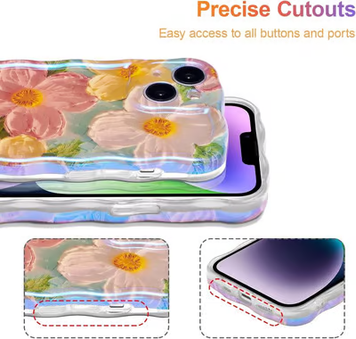 Colorful Retro Oil Painting Print Phone Case