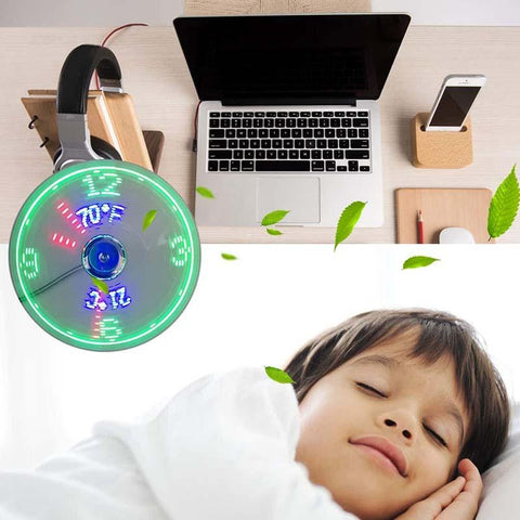 ，Buy 2 GET 1 USB Fan with LED Clock Lighting