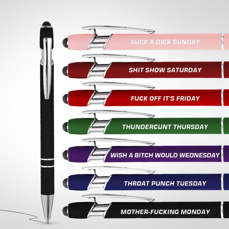 Promotion Funny Stress-Relief Daily Quotes Metal Ballpoint Pen Set | Office Christmas Gift Exchange