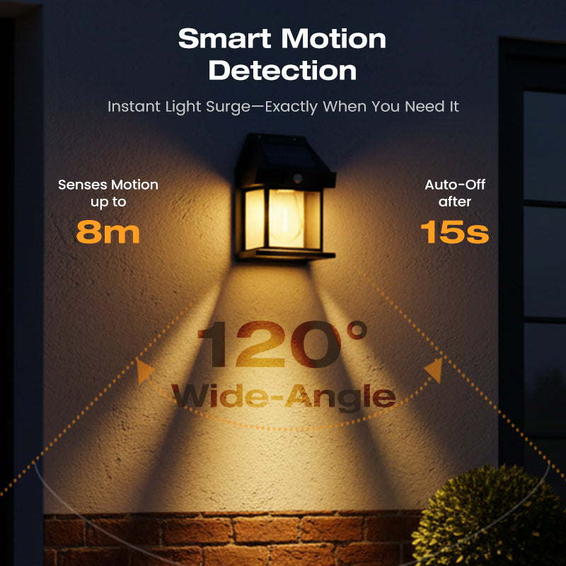 SOLAR WALL LIGHT - Motion Sensor & Weatherproof