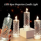 A set of 4 LED crystal candle lights