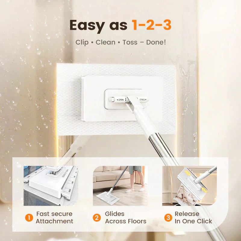 Bestseller Flat Mop with Stainless Steel Handle, come with Reusable Washable Mop Cloths
