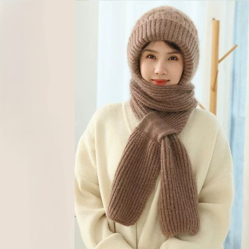 Winter Versatile Knitted Hooded Scarf for Women