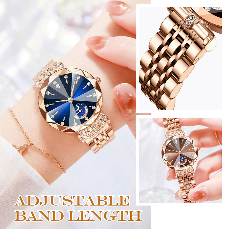Fashionable Diamond Moon Star Watch for Women