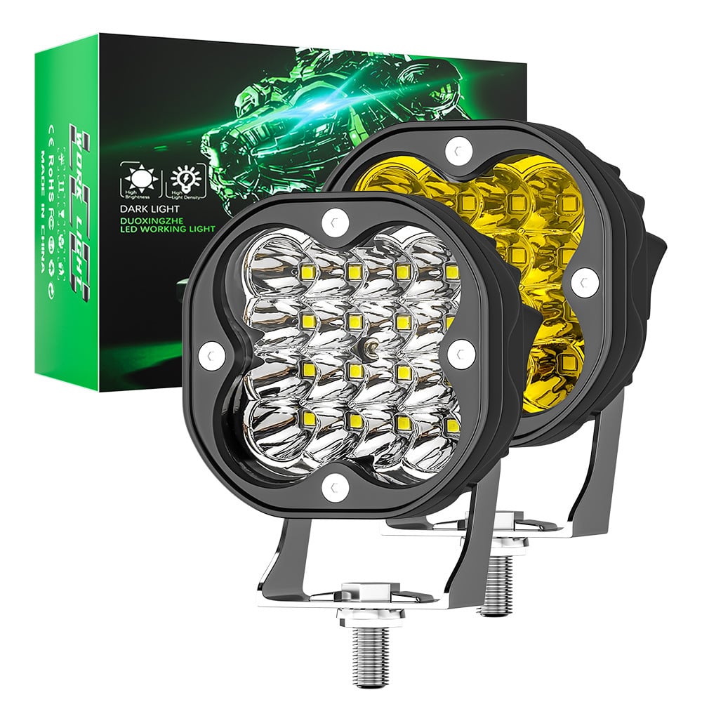Amber LED Light Bar – Adjustable Curved/Straight Linkable Off-Road Lights