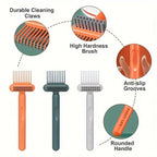 Comb & Hairbrush Cleaner Set — Dual-Tool Mini Rake/Bristle Brushes