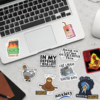 130PCS Funny Saying Sticker Pack - Snarky, Sarcastic Bold Humor Vinyl Waterproof Meme stickers for laptop