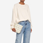 Solid Color Quilted Design Clutch