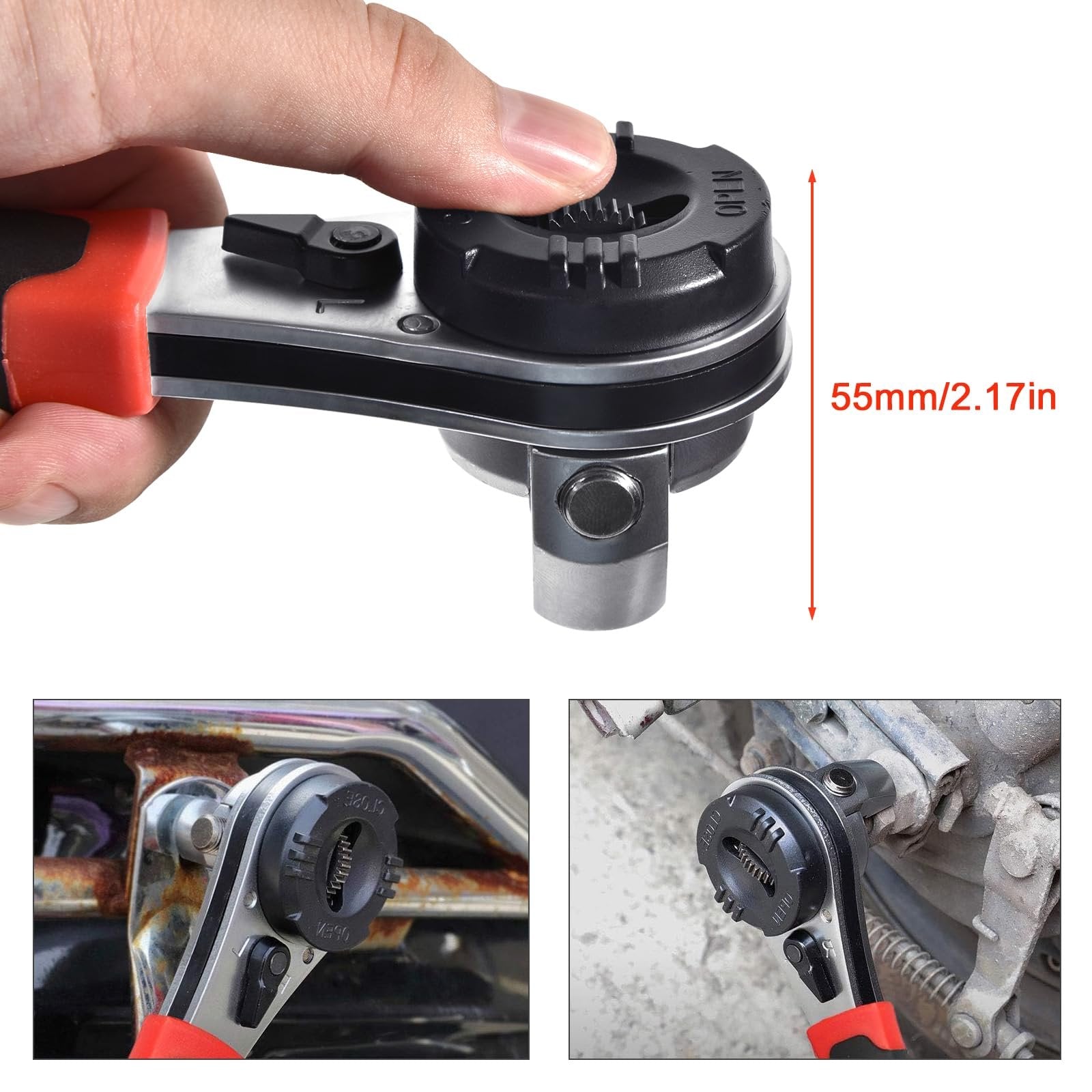 Adjustable Ratchet Wrench Kit for 6-22mm Screw