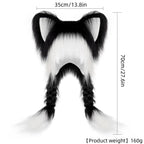 Soft Furry Animal Ear Hat with Braids