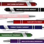 Promotion Funny Stress-Relief Daily Quotes Metal Ballpoint Pen Set | Office Christmas Gift Exchange