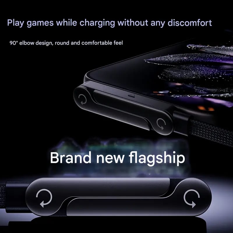 2-in-1 Invisible Charger Cable with Stand – 240W Super Fast Charging & Secure Phone Holder