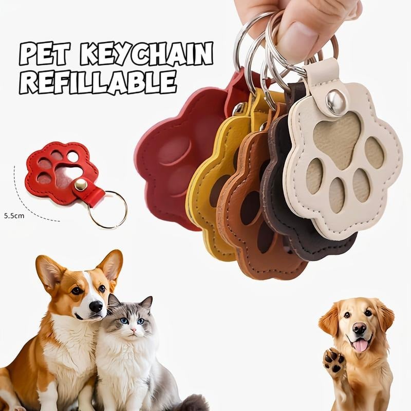 Pet Paw Shaped Leather Keychain - Keep Them By Your Side