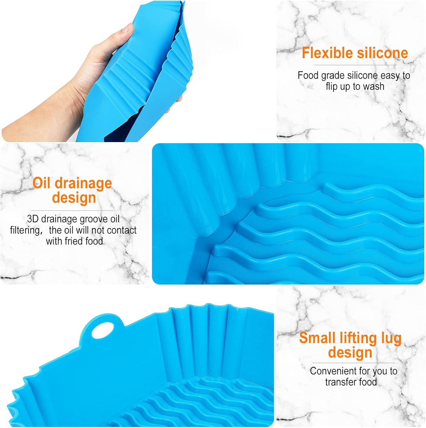Square Silicone Reusable Cooking Basket Insert