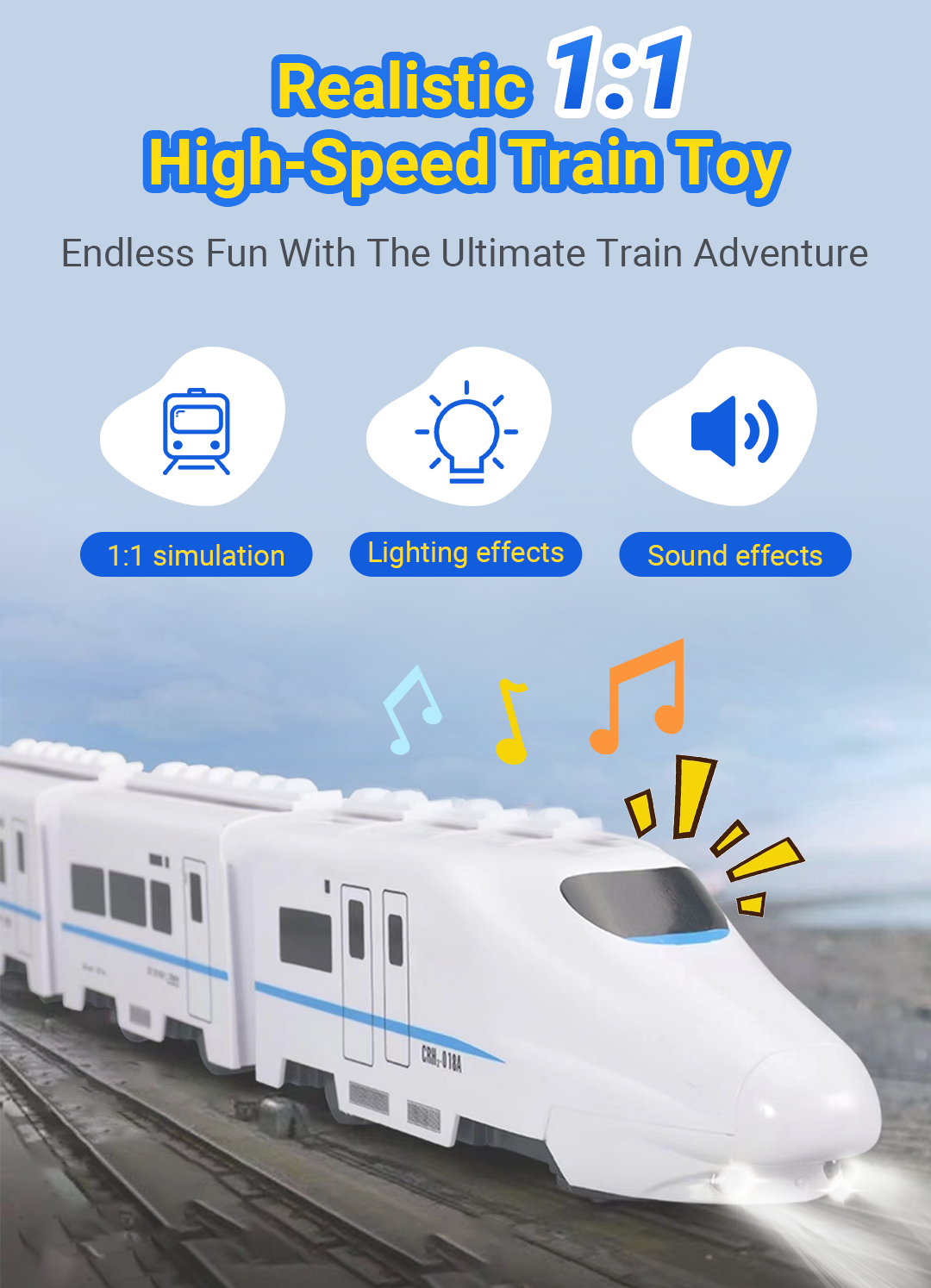 Merry Electric Universal Simulation High Speed Railway Harmony Train Toy