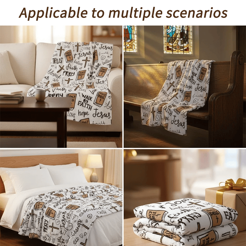 Christmas Super Soft Christian Bible Jesus Throw Blanket