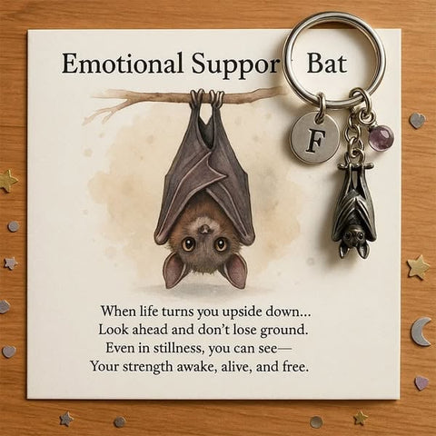 Emotional Support Bat Inspirational Keychain