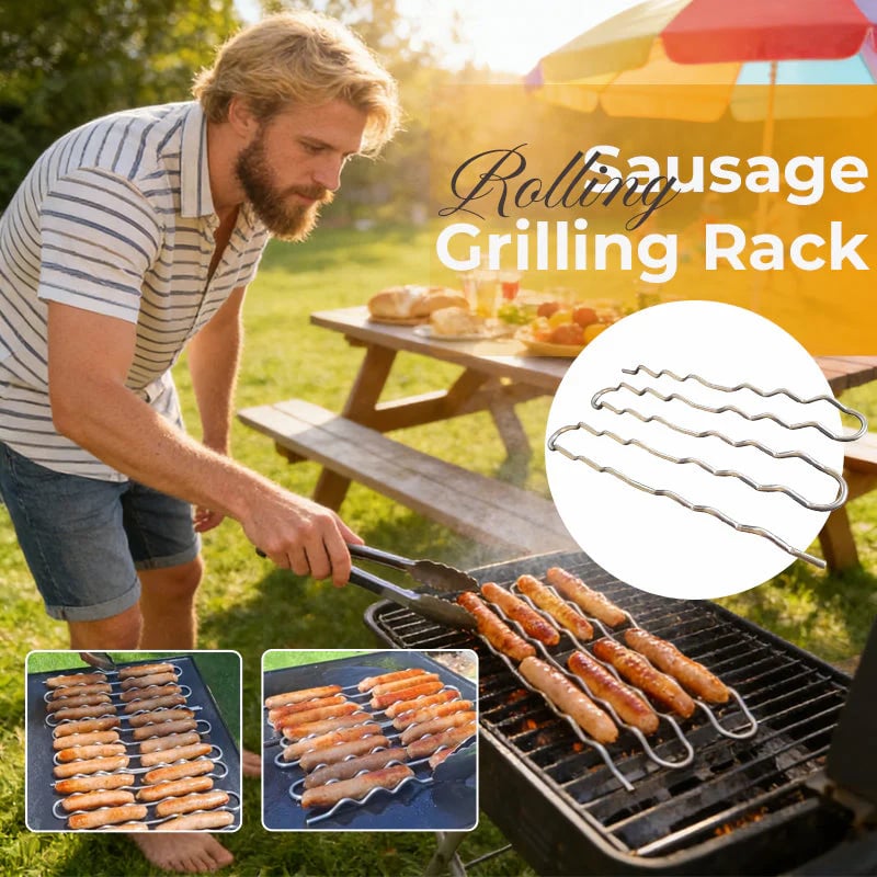 [Grill Master Essential] BBQ Sausage Roller Rack | No More Burnt Hot Dogs
