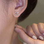 S - Shiny Diamond Flower Earring Tassel