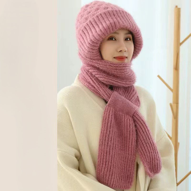 Winter Versatile Knitted Hooded Scarf for Women