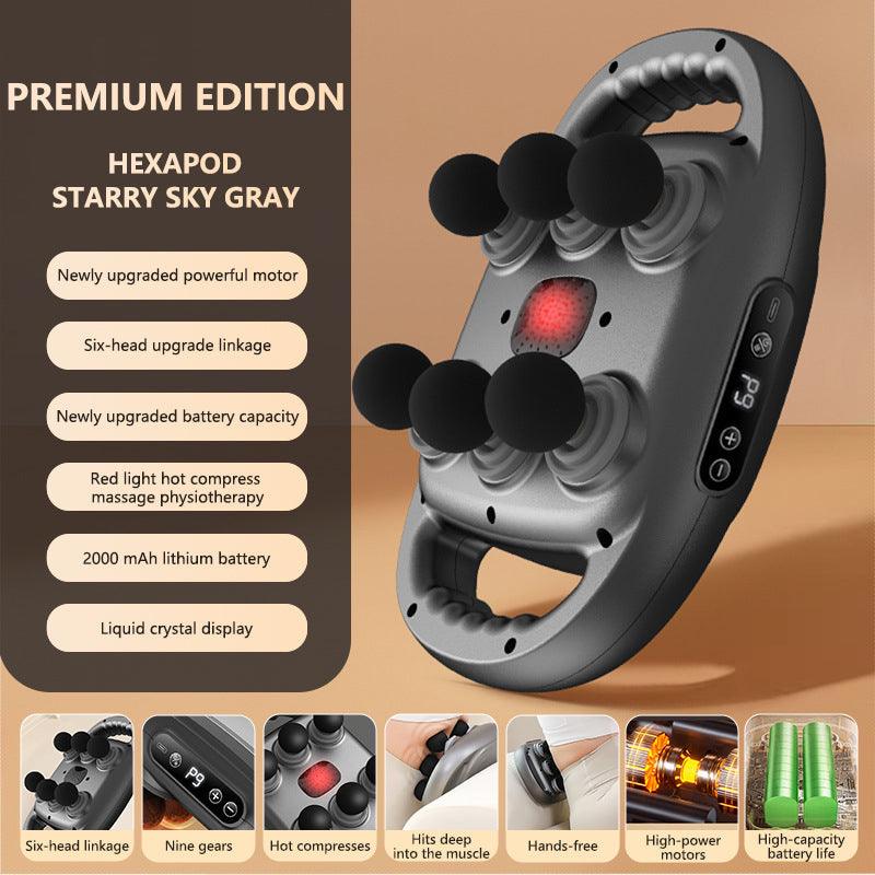 【Snap-up price】 New Six-Head Fascia Gun Deep Tissue Massage Device