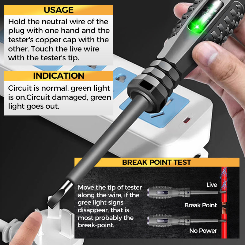 2-in-1 High Torque Strong Magnetic Screwdriver Electricity Detector