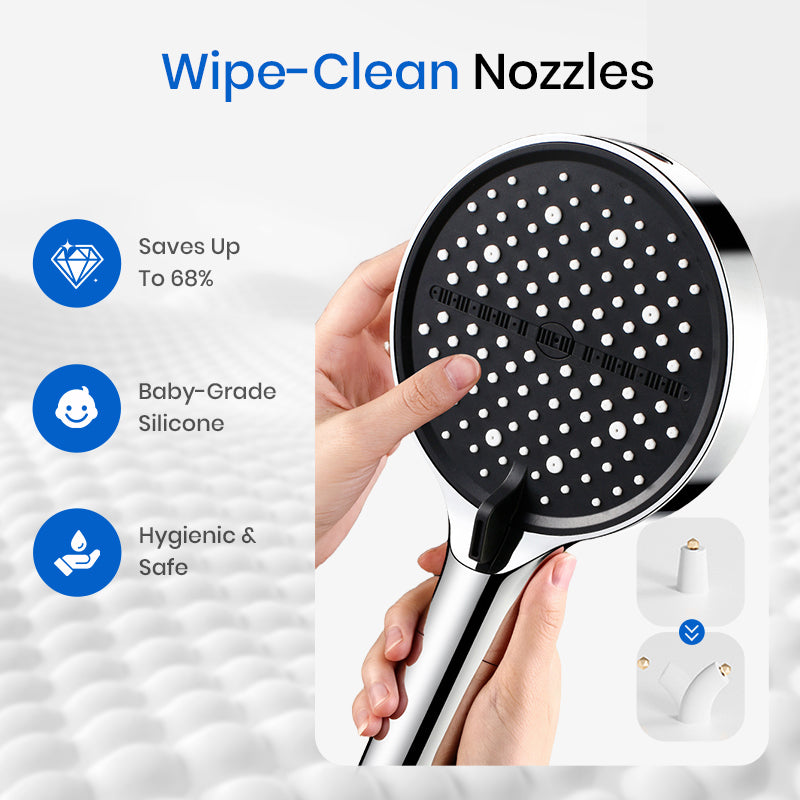 NOW! High-Pressure Rainfall Shower Head - 360° Adjustable Angle, Easy-Clean Nozzles & Universal Fit for Refreshing Showers