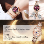 Fashionable Diamond Moon Star Watch for Women