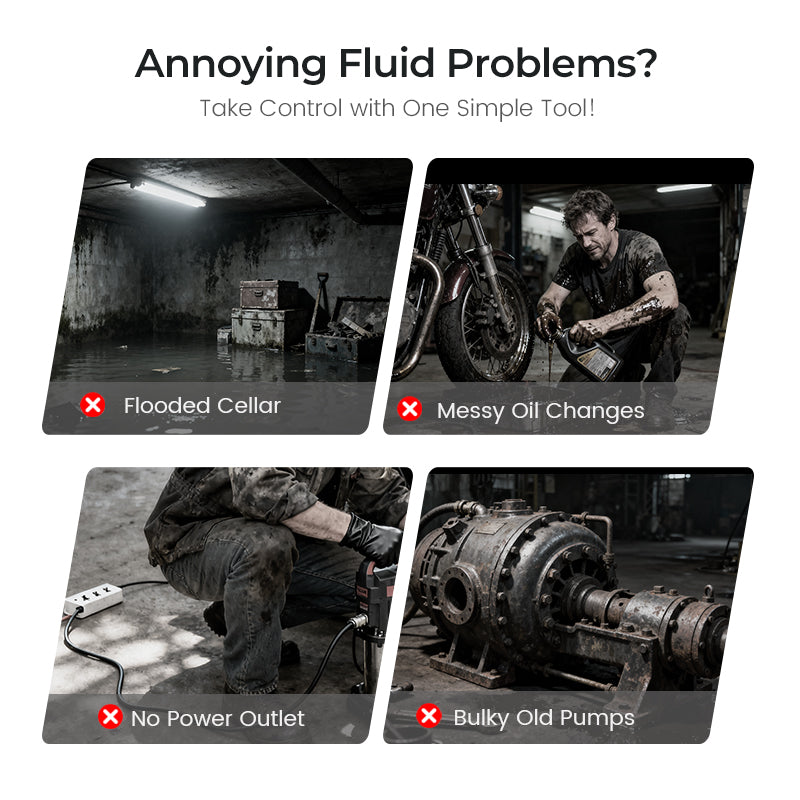 【Industrial-Grade High-Efficiency Choice】38mm High-Power Oil/Water Pump Kit｜ Blue Portable Design｜Easy to Carry｜Versatile Applications