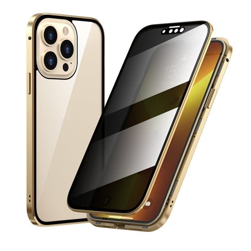 SALE Magnetic iPhone case with privacy glass and metal frame